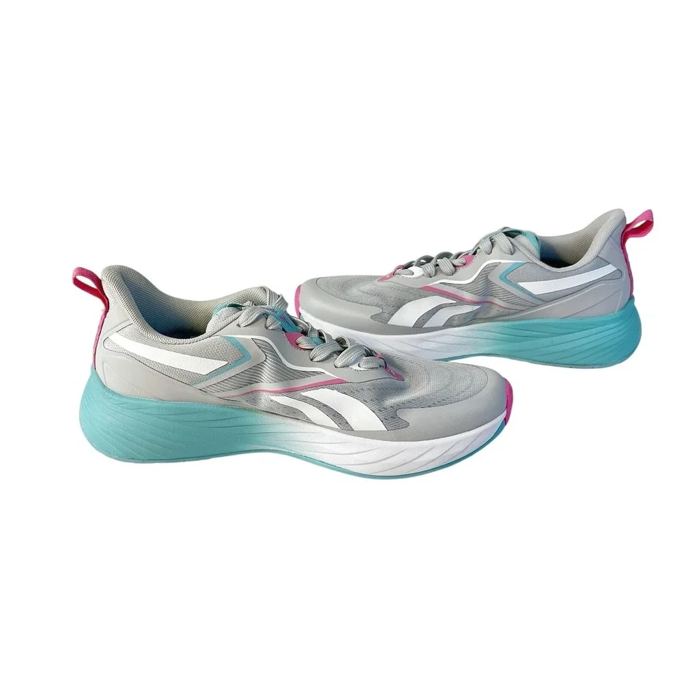 Reebok Verse Shoes Women's Sz 10 Running Sneakers Moon Gray Turquoise Pink‎